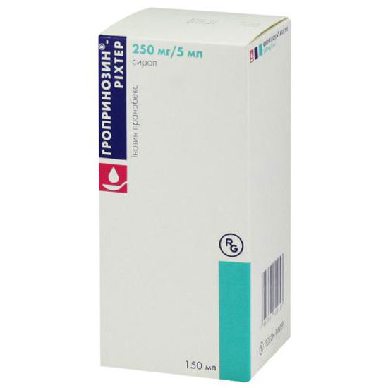 Гропринозин-Ріхтер сироп 250 мг/5 мл флакон 150мл
